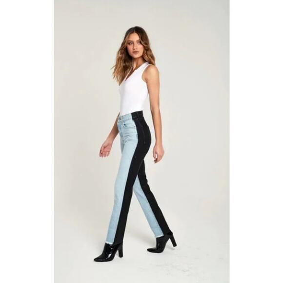 Revice Ex-Boyfriend Jeans Size 27 Harlow Wash Two Tone Raw Hem Button Fly - Picture 2 of 13